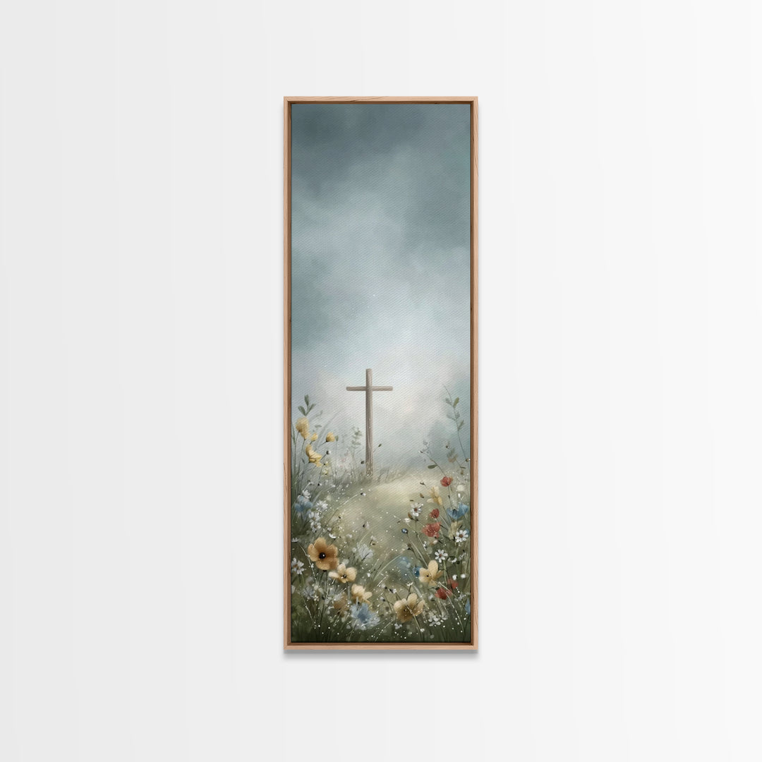 Pathway To Grace – Framed Canvas Print – Tall Narrow Wall Art – Christian Art Canvas – Christian Painting – Christmas Art – Christian Decor