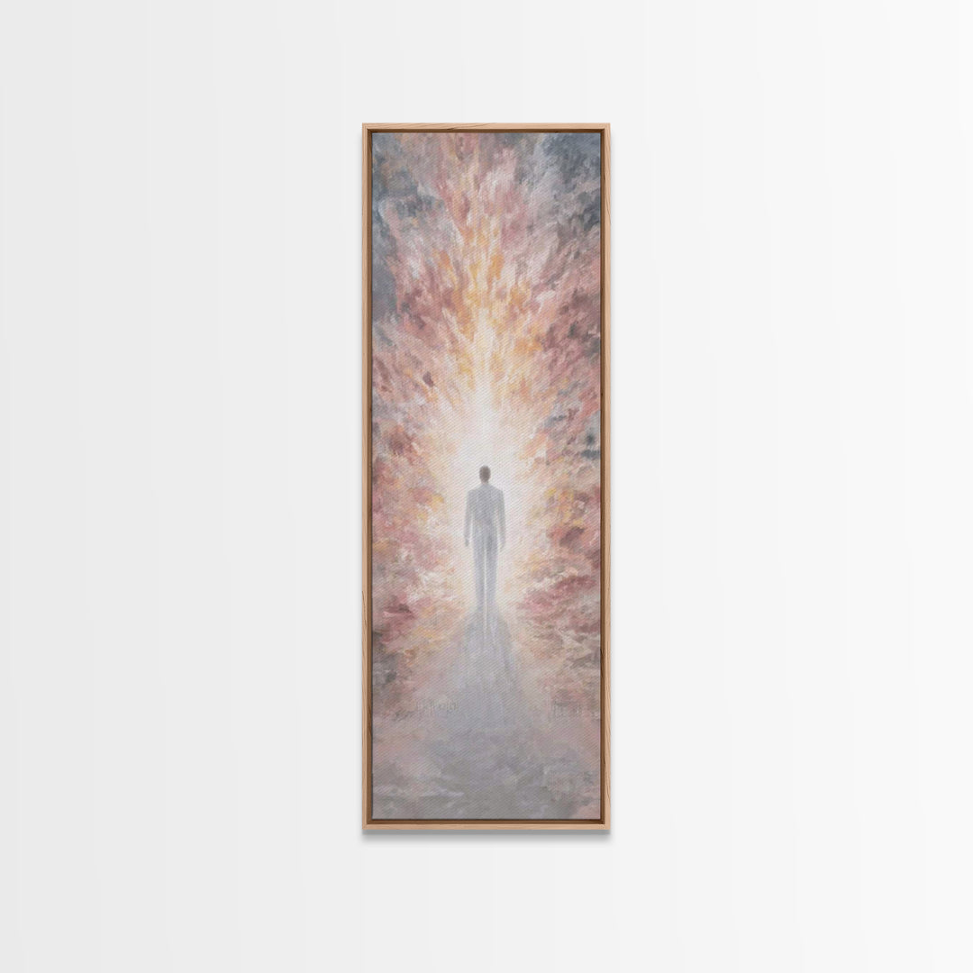 Radiant Ascension – Framed Canvas Print – Tall Narrow Wall Art – Christian Art Print – Christian Wall Art – Modern Christian Painting – Chr