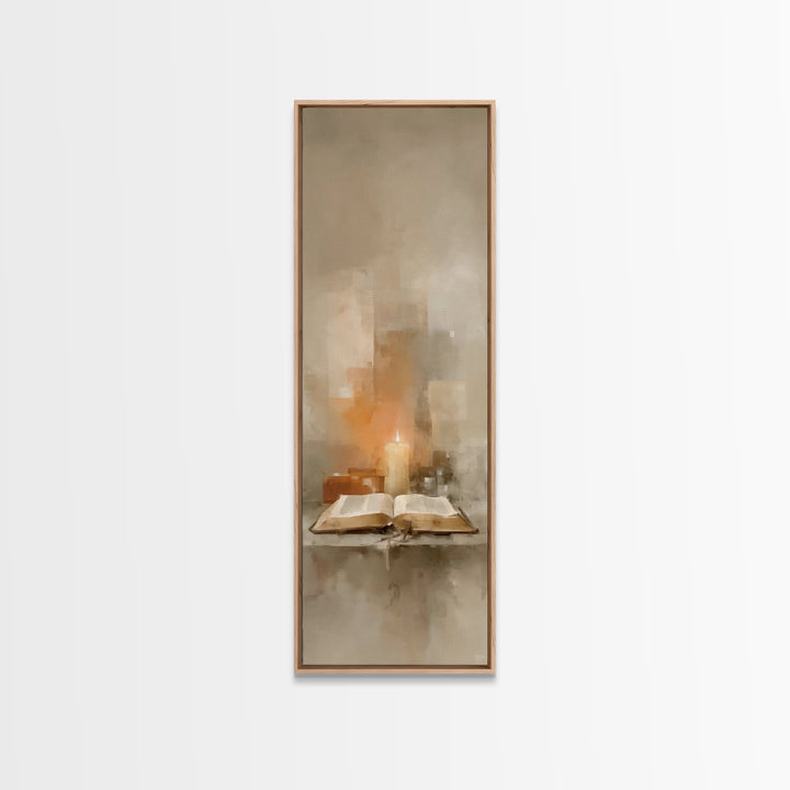 Holy Table Light – Framed Canvas Print – Tall Skinny Art Print – Christian Wall Art – Subtle Christian Art – Christian Art Canvas – Christi