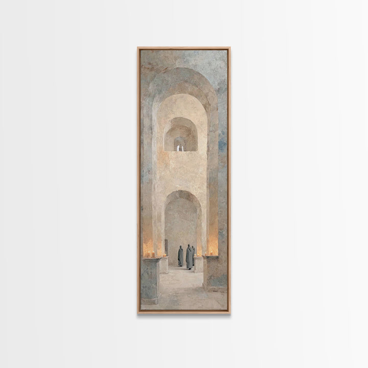 Chapel Candle Procession – Framed Canvas Print – Skinny Art – Christian Wall Art – Christian Art Canvas – Moody Christian Art – Christian G