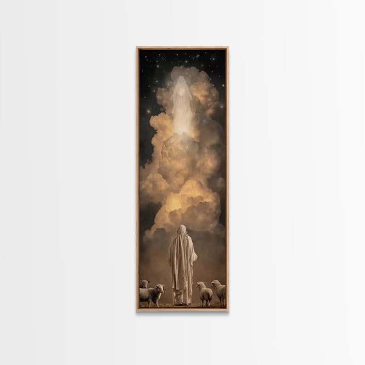Divine Cloud Vision – Framed Canvas Print – Skinny Art – Christian Art Canvas – Jesus Christmas Art – Christian Wall Art – Christian Christ