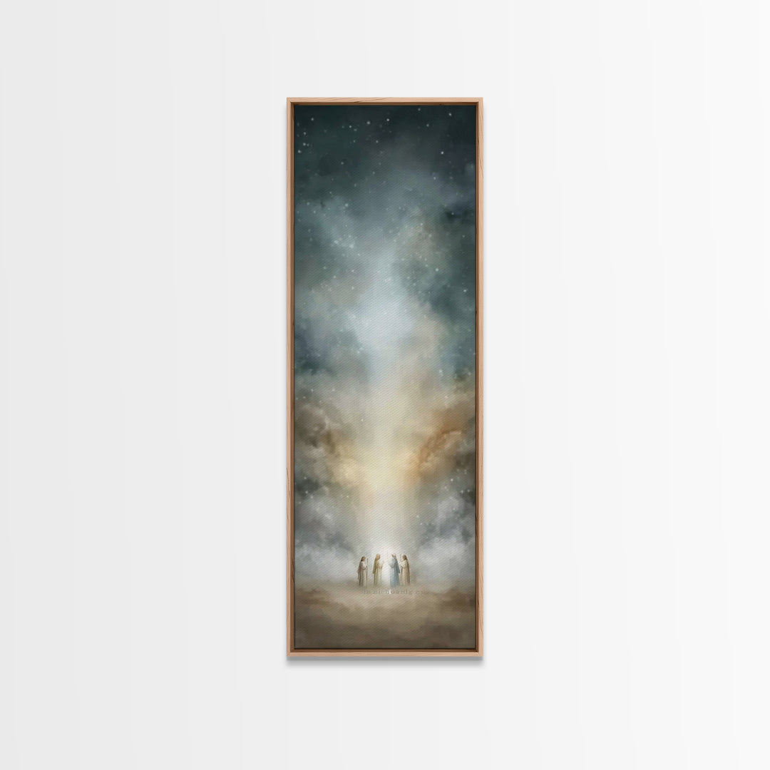 Angelic Field Light – Framed Canvas Print – Tall Narrow Wall Art – Christian Art Print – Christian Wall Art – Subtle Christian Paintings –