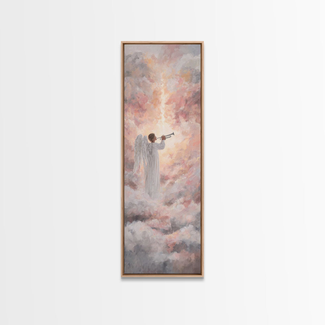 Angelic Dawn Herald – Framed Canvas Print – Tall Skinny Art Print – Christian Wall Art – Christian Art Canvas – Christian Decor
