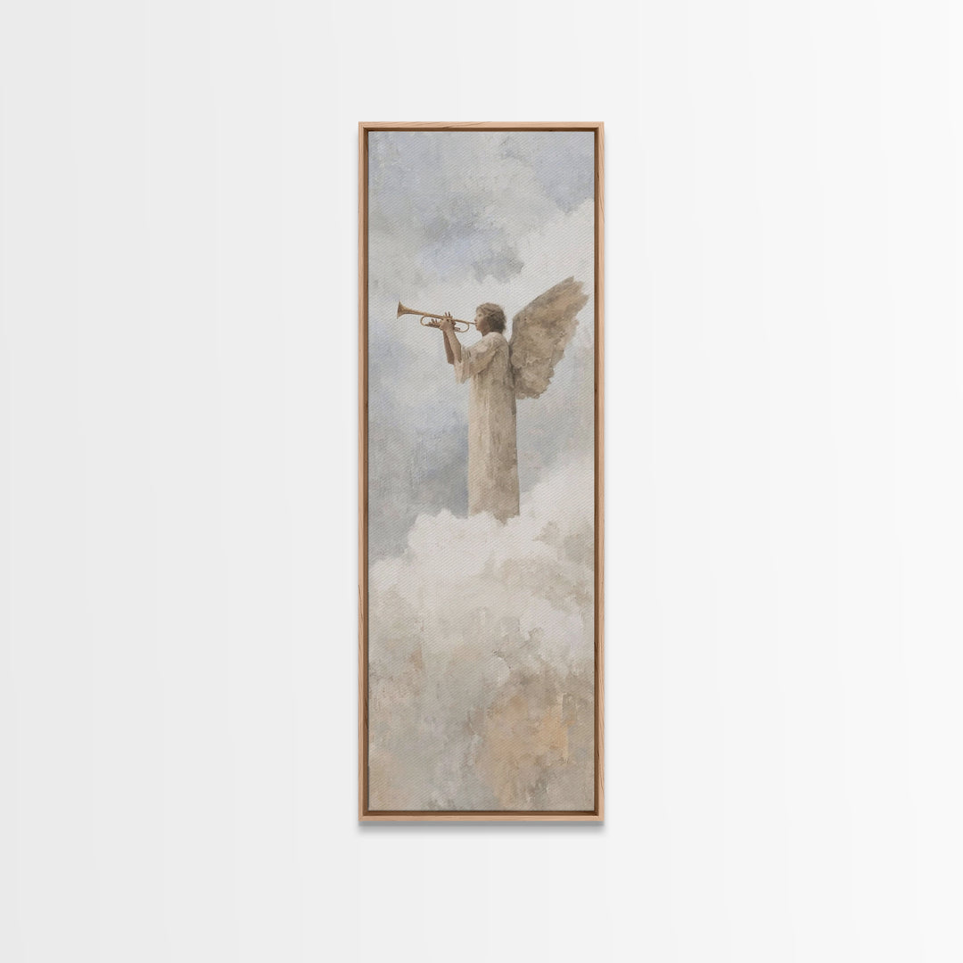 Trumpet Of Glory – Framed Canvas Print – Tall Narrow Wall Art – Christian Art Canvas – Christian Wall Art – Christian Christmas Art