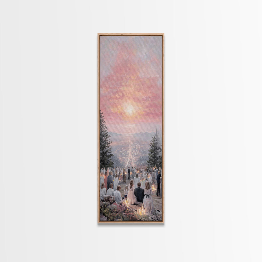 Candlelit Vigil Sky – Framed Canvas Print – Skinny Art – Christian Wall Art – Christian Art Print – Christian Christmas Art – Jesus Art