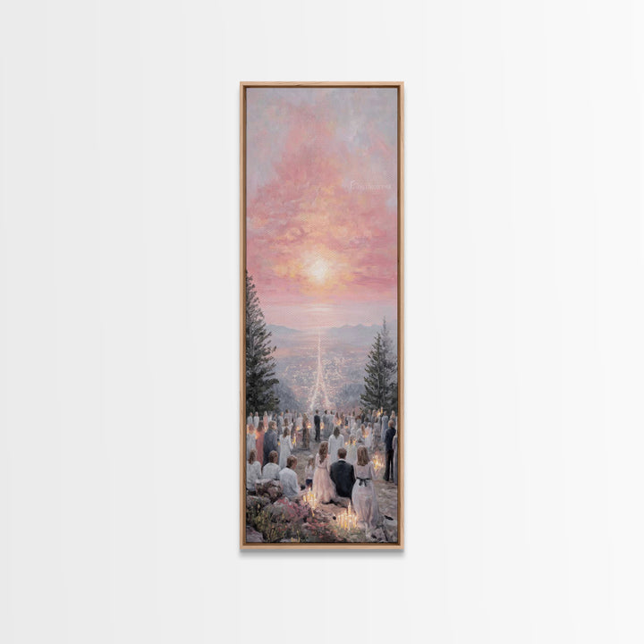 Candlelit Vigil Sky – Framed Canvas Print – Skinny Art – Christian Wall Art – Christian Art Print – Christian Christmas Art – Jesus Art