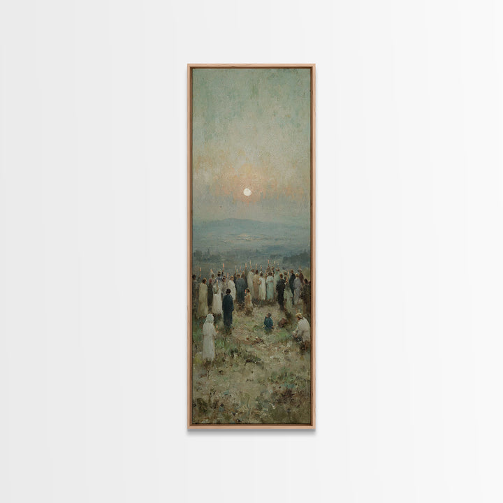 Hopeful Morning Vigil – Framed Canvas Print – Tall Narrow Wall Art – Christian Wall Art – Christian Art Canvas – Christian Christmas Art