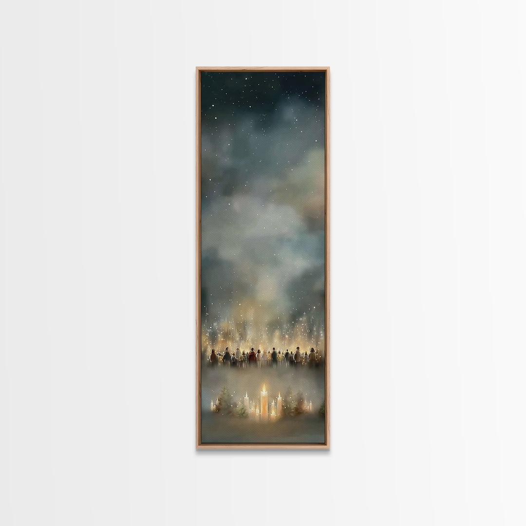 Tender Consolation | Framed Canvas Print | Christian Painting | Christian Christmas Art | Modern Christian Art | Tall Skinny Art Print