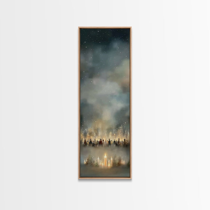 Tender Consolation | Framed Canvas Print | Christian Painting | Christian Christmas Art | Modern Christian Art | Tall Skinny Art Print