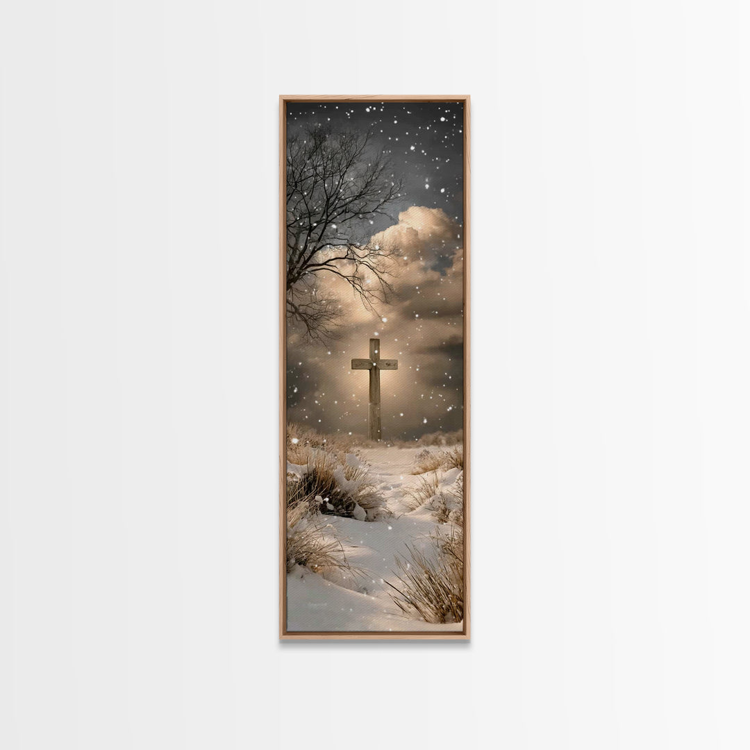 Light Of Faith – Framed Canvas Print – Christian Wall Art – Christian Art Canvas – Jesus Painting – Tall Narrow Wall Art – Christmas Art