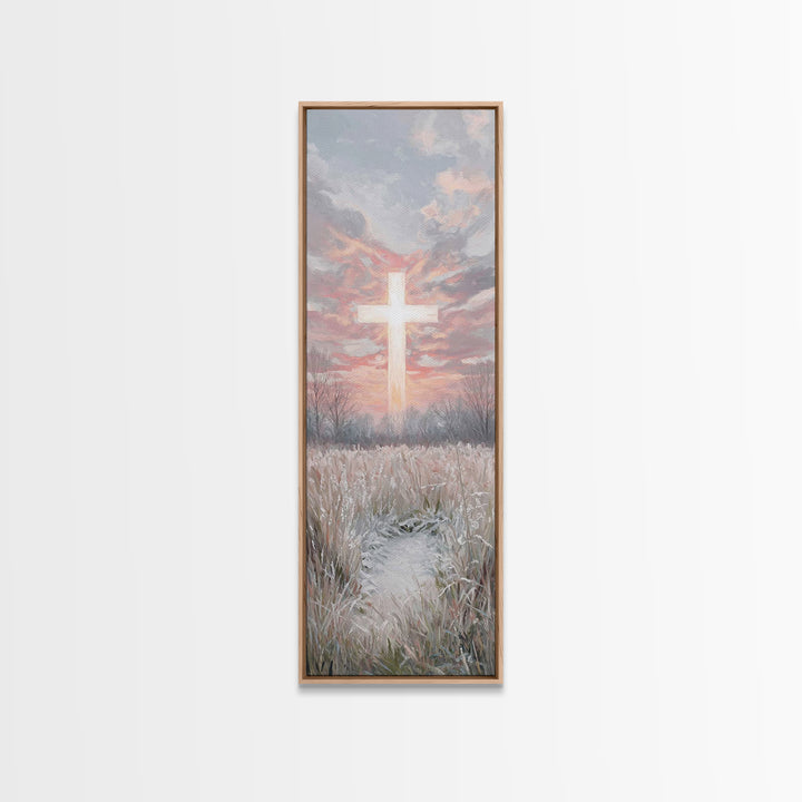 Dawn Of Grace – Framed Canvas Print – Jesus Painting – Christian Art Canvas – Tall Narrow Wall Art – Christmas Art – Christian Wall Art