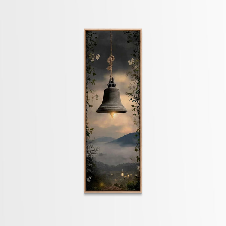 Evening Chapel Call – Framed Canvas Print – Christian Wall Art – Narrow Art – Christian Art Canvas – Christian Painting – Christian Decor