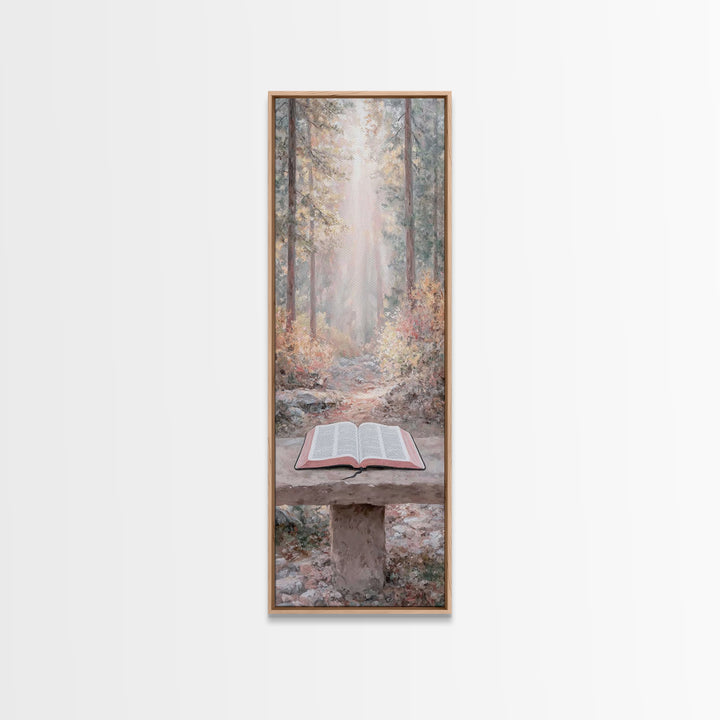 Sanctuary In Mist | Framed Canvas Print | Christian Wall Art | Skinny Art | Christian Art Canvas | Christian Painting | Christian Decor