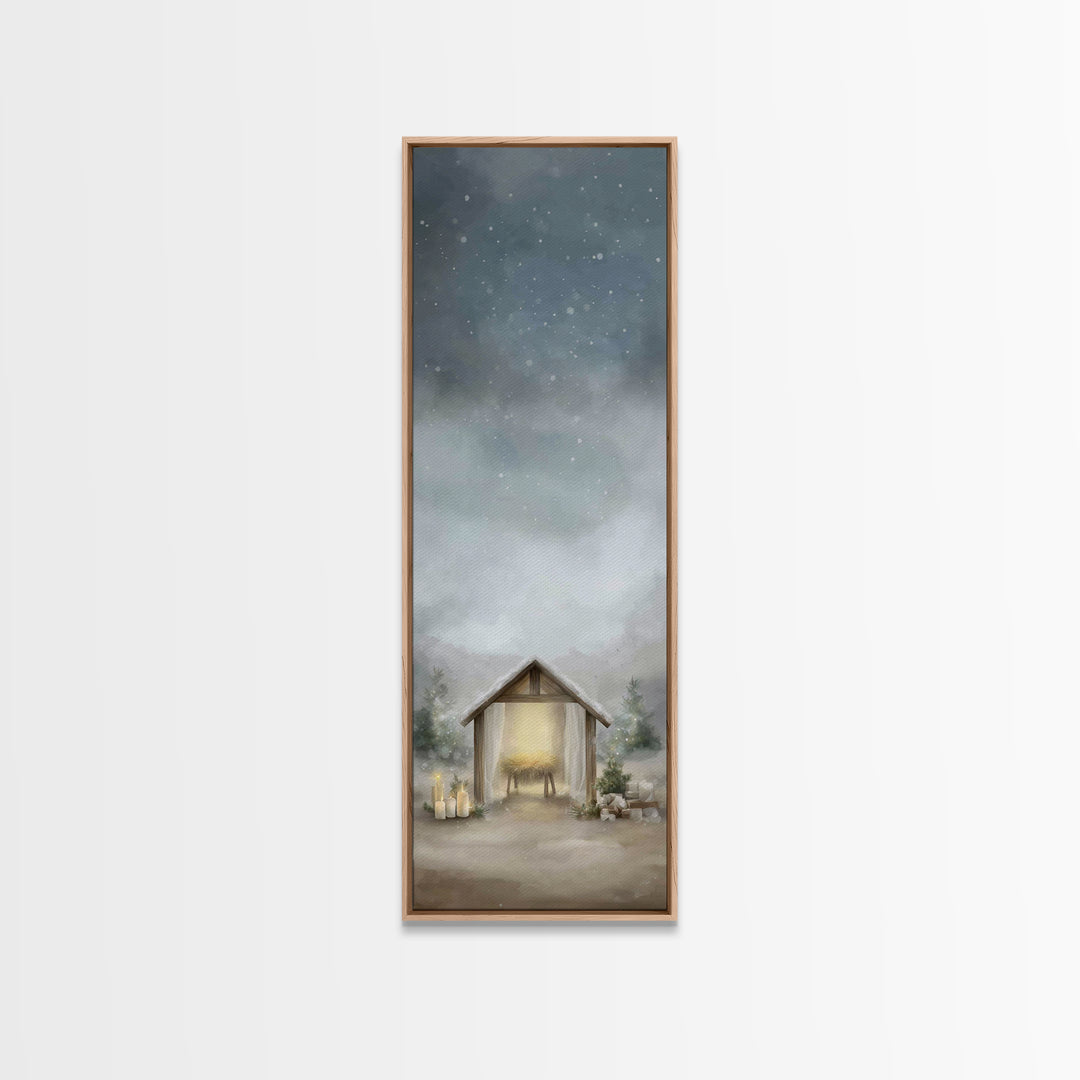 Sacred Horizon | Framed Canvas Print | Christian Wall Art | Christian Art Canvas | Christmas Art Work | Tall Narrow Wall Art