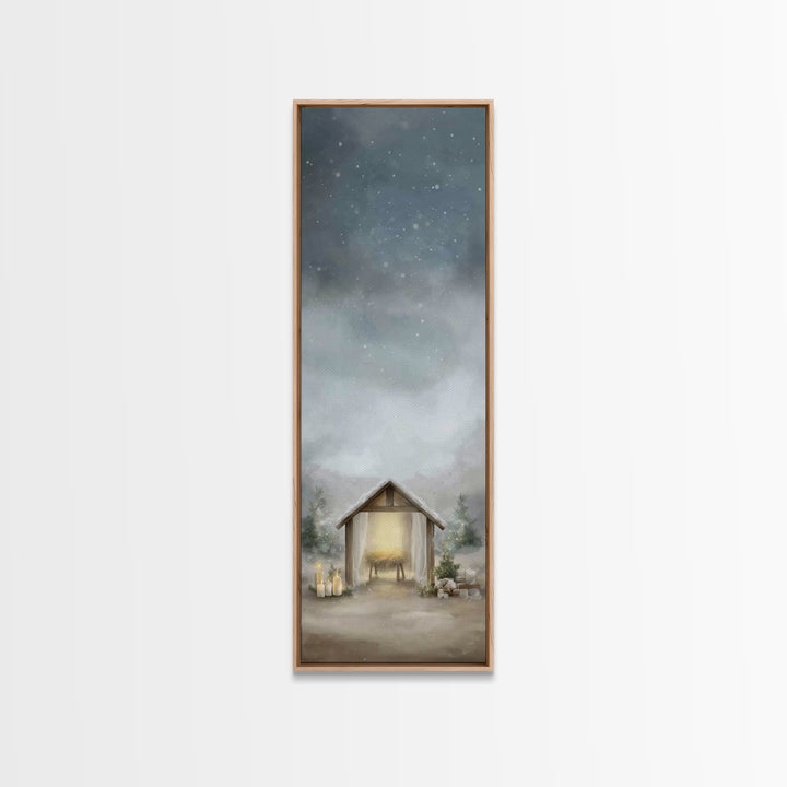 Sacred Horizon | Framed Canvas Print | Christian Wall Art | Christian Art Canvas | Christmas Art Work | Tall Narrow Wall Art