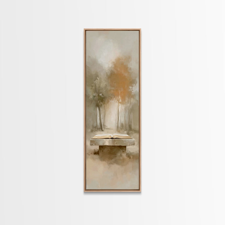 Autumn Scripture Glow | Framed Canvas Print | Christian Art Canvas | Christian Wall Art | Tall Skinny Art Print | Christian Painting | Chri