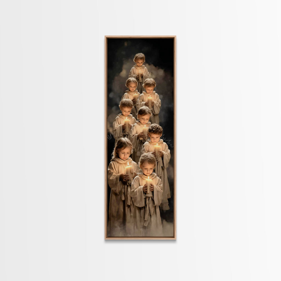 Children Of Light – Framed Canvas Print | Christian Art Canvas | Christian Wall Art | Tall Narrow Wall Art | Christian Christmas Art | Chri