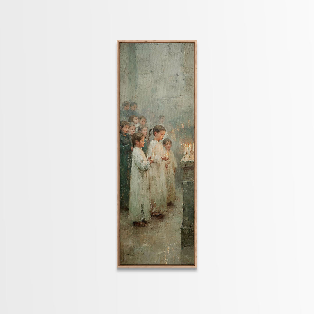 Luminous Offering – Framed Canvas Print – Christian Art Canvas – Christian Wall Art – Tall Skinny Art Print – Christmas Art – Christian Chr