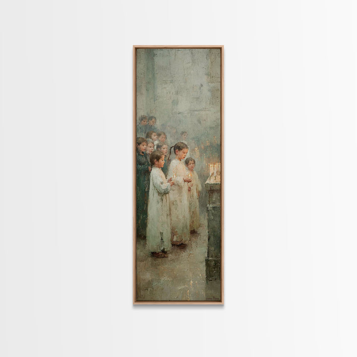 Luminous Offering – Framed Canvas Print – Christian Art Canvas – Christian Wall Art – Tall Skinny Art Print – Christmas Art – Christian Chr