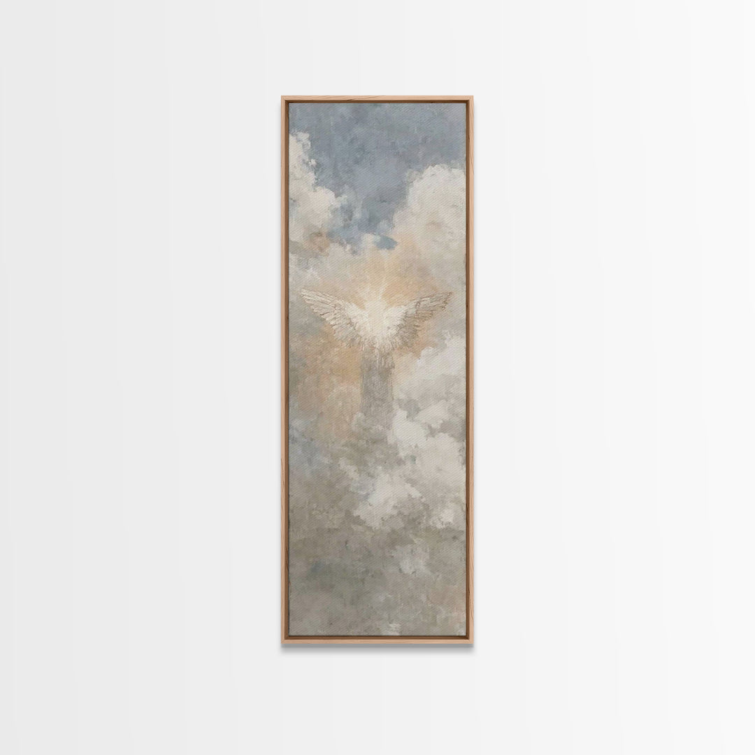 Wings Of Glory – Framed Canvas Print, Christian Art Canvas, Christian Wall Art, Narrow Art, Christian Christmas Art, Christmas Art, Christi