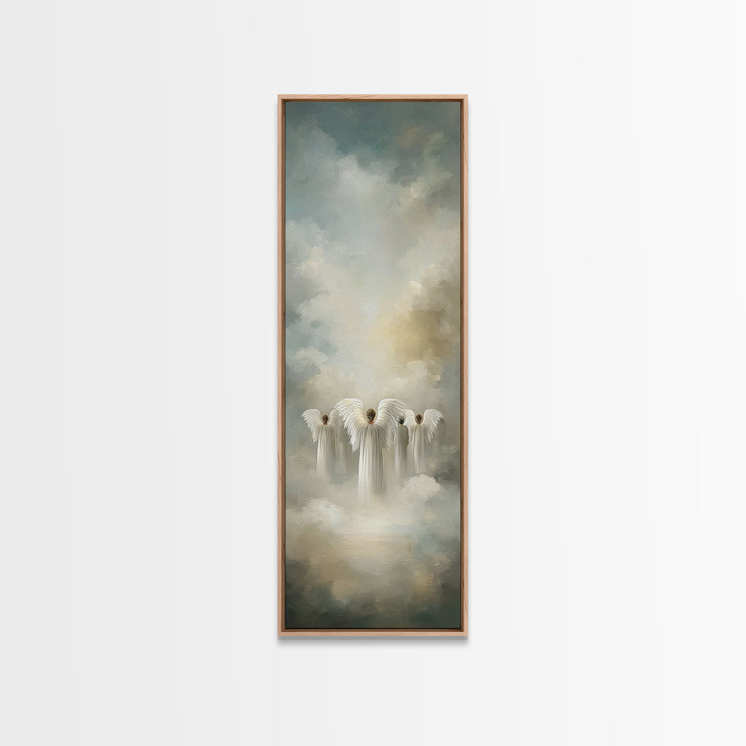 Angelic Ascent – Framed Canvas Print – Christian Wall Art – Christian Art Canvas – Tall Narrow Wall Art – Christian Christmas Art – Christm