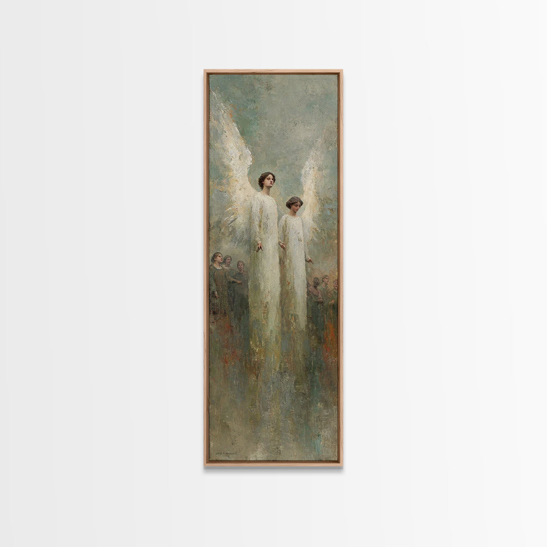 Heavenly Messengers Arise – Framed Canvas Print – Christian Wall Art – Christian Art Canvas – Tall Narrow Wall Art – Christian Christmas Ar