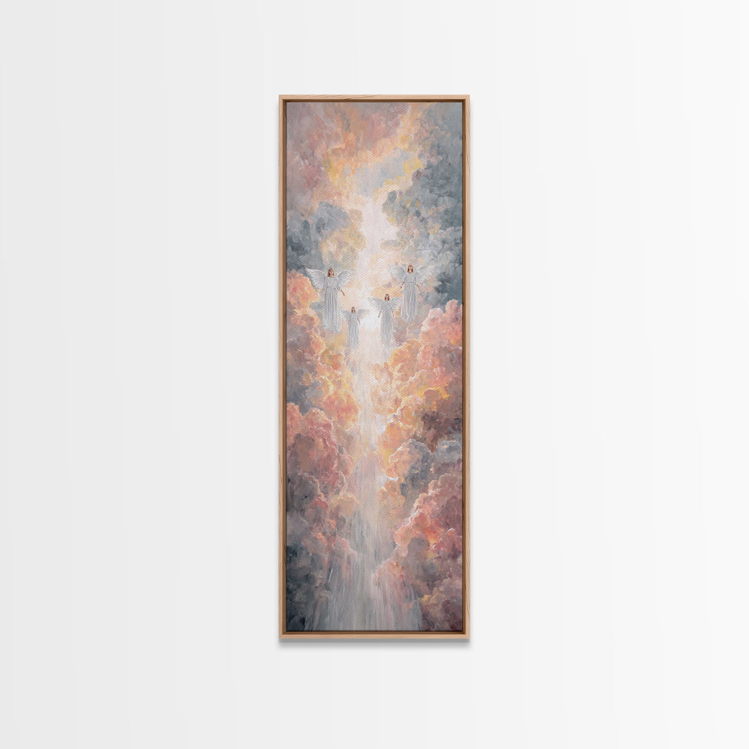 Cloudborne Choir – Framed Canvas Print – Christian Wall Art – Christian Art Canvas – Narrow Art – Christian Christmas Art – Christian Decor