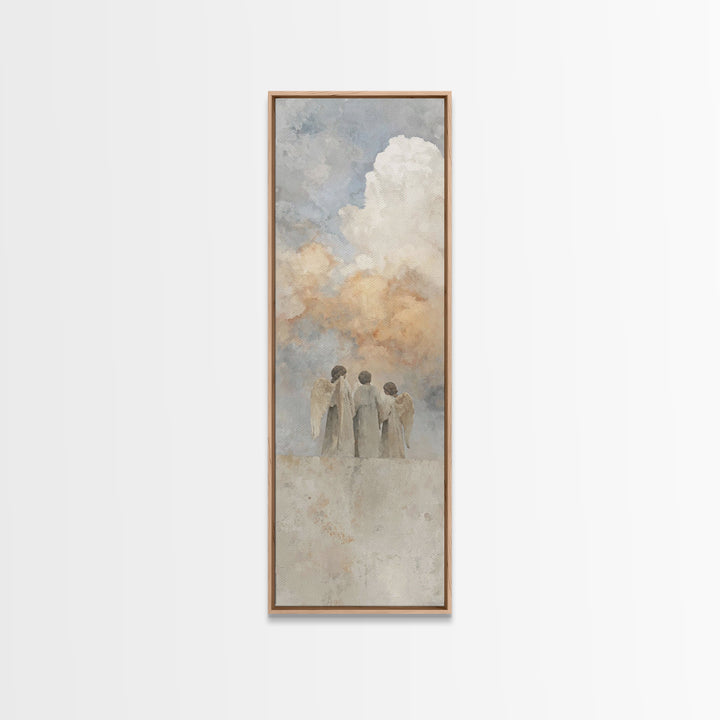 Angels In Prayer – Framed Canvas Print, Christian Wall Art, Christian Art Canvas, Narrow Art, Christian Christmas Art, Christian Gift Ideas
