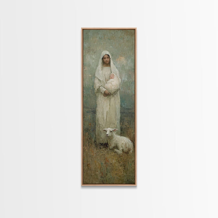 Mother’s Sacred Grace – Framed Canvas Print – Christian Wall Art – Christian Art Canvas – Tall Narrow Wall Art – Christian Painting – Chris