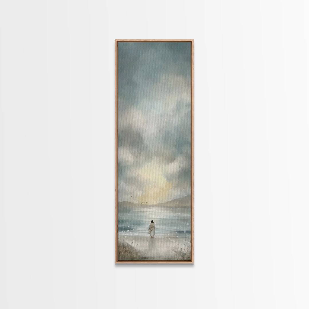 Radiance Of Mercy | Framed Canvas Print | Tall Narrow Wall Art | Christian Wall Art | Christian Art Canvas | Jesus Painting