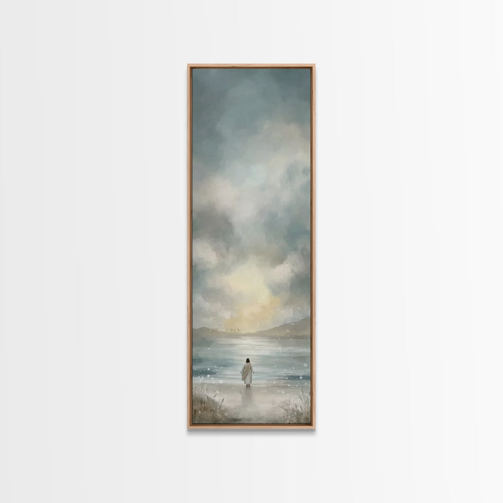 Radiance Of Mercy | Framed Canvas Print | Tall Narrow Wall Art | Christian Wall Art | Christian Art Canvas | Jesus Painting