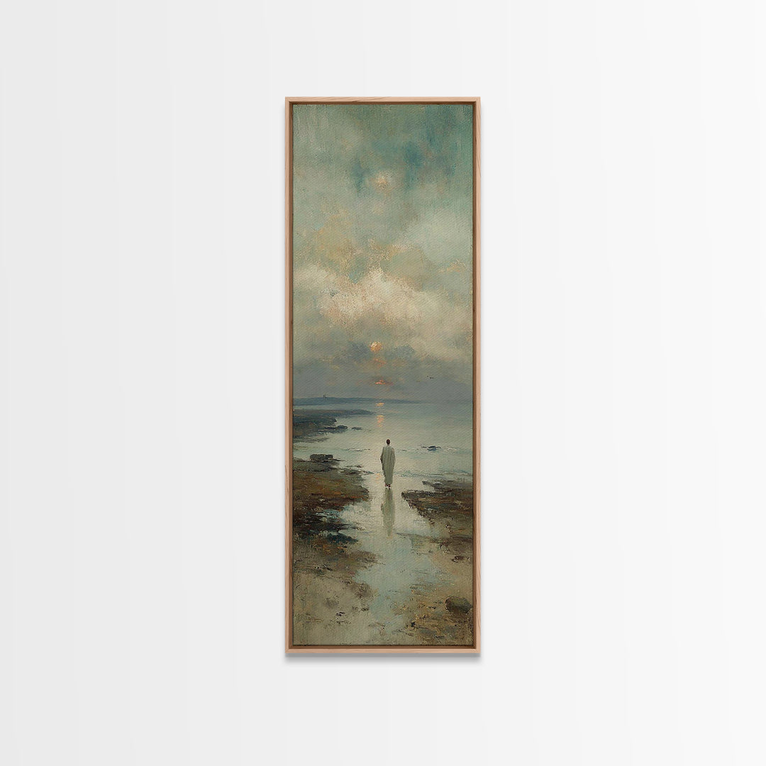Twilight Path Grace | Framed Canvas Print | Skinny Art | Christian Art Canvas | Christian Wall Art | Jesus Painting | Christian Decor