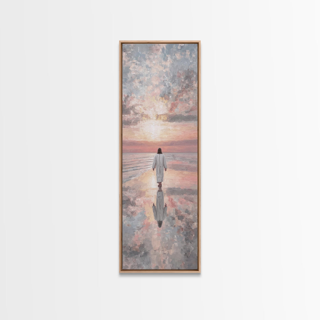 Light Of Eternity | Framed Canvas Print | Narrow Art | Christian Art Canvas | Christian Wall Art | Jesus Painting | Christian Christmas