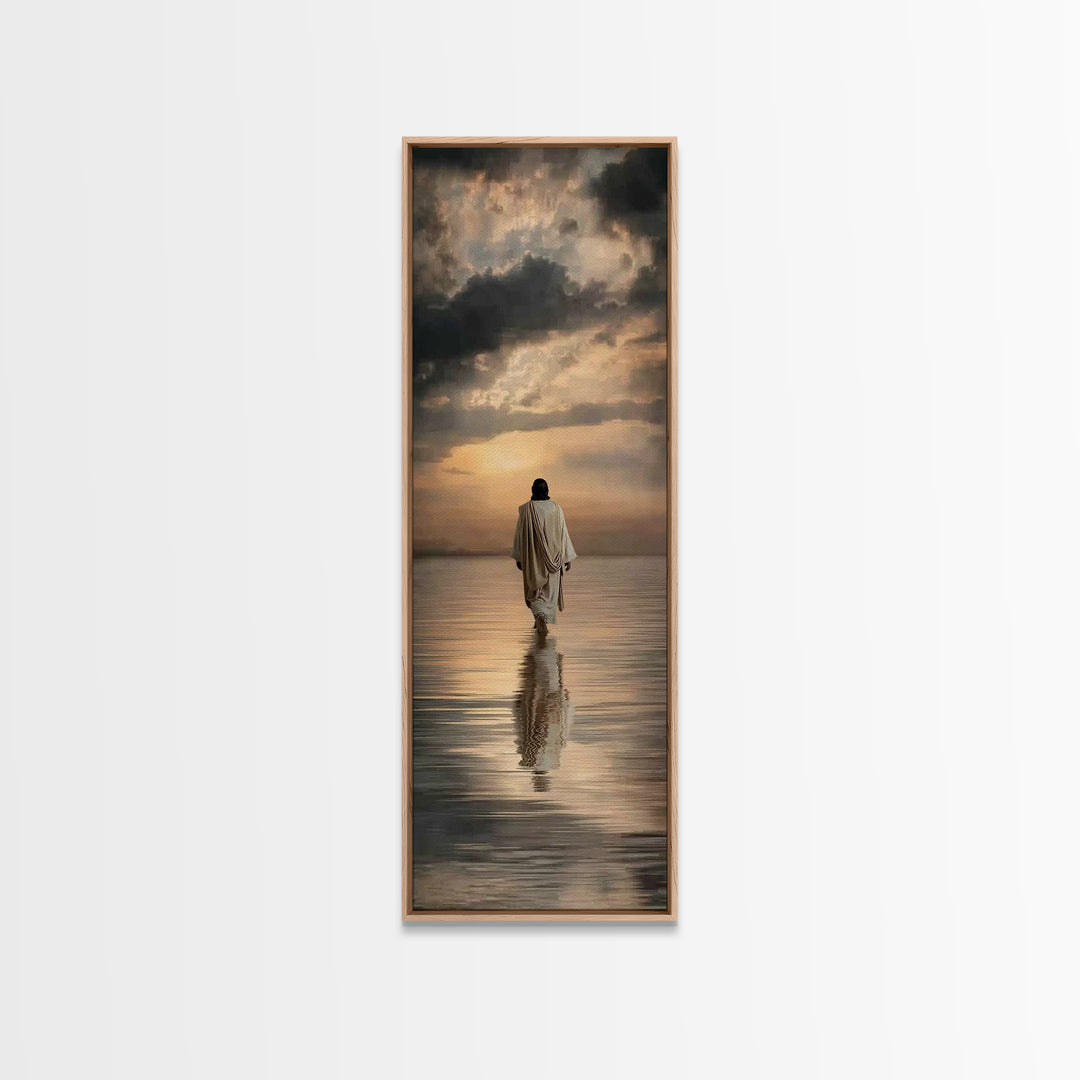 Evening Glory Path | Framed Canvas Print | Skinny Art | Christian Wall Art | Jesus Painting | Christian Art Canvas | Christian Christmas Ar