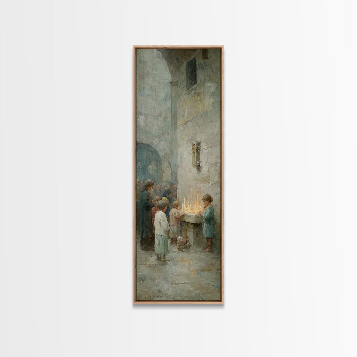 Candles Of Devotion - Framed Canvas Print - Christian Art Canvas - Christian Wall Art - Christmas Art - Christian Art Print - Tall Skinny A
