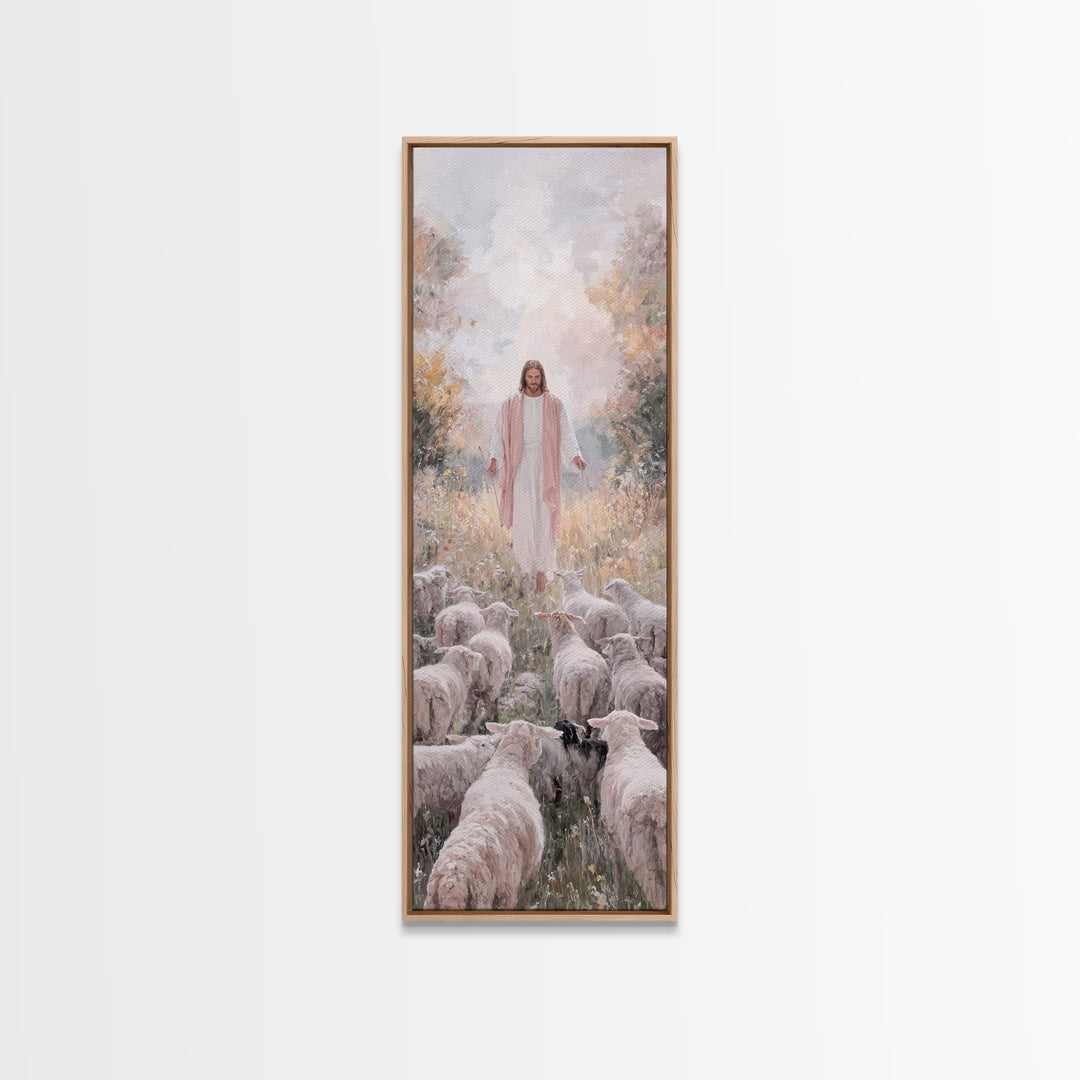 Pasture Of Light – Framed Canvas Print – Christian Art Print – Jesus Painting – Skinny Art – Christian Wall Art – Christian Art