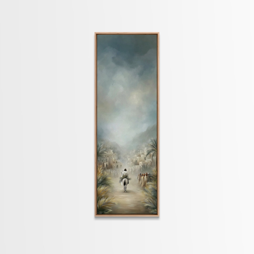 Entrance Of Peace – Framed Canvas Print – Christian Art – Christian Wall Art – Narrow Art – Jesus Painting – Christian Art Canvas