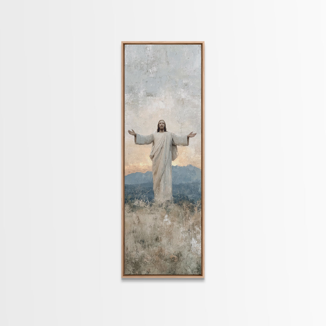 Eternal Morning Hope – Framed Canvas Print – Christian Art Canvas – Jesus Painting – Christian Wall Art – Narrow Art – Christmas Art – Chri