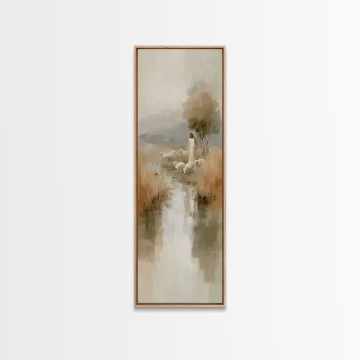 Valley of Still Grace – Framed Canvas Print – Jesus Painting – Christian Wall Art – Christian Art Canvas – Skinny Art – Christian Christmas