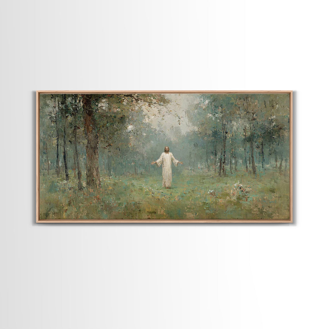 Light of Salvation, Framed Canvas Print, Christian Wall Art, Jesus Painting, Christian Christmas Art, Christian Art Canvas, Modern Christia