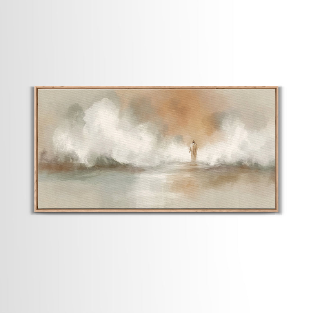 Waves of Mercy | Framed Canvas Print | Christian Art Canvas | Christian Wall Art | Jesus Painting | Modern Christian Art | Christian Gift