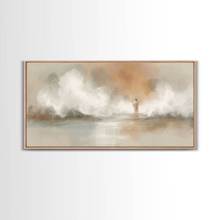 Waves of Mercy | Framed Canvas Print | Christian Art Canvas | Christian Wall Art | Jesus Painting | Modern Christian Art | Christian Gift