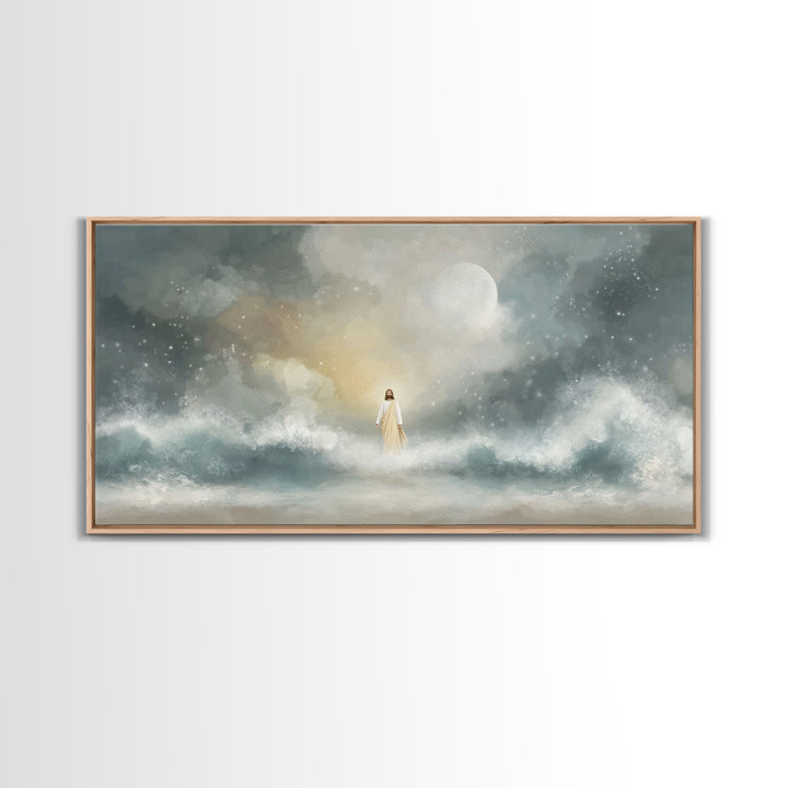 Celestial Hope, Framed Canvas Print, Christian Art Canvas, Jesus Painting, Christmas Art, Christian Wall Art, Unique Christian Art