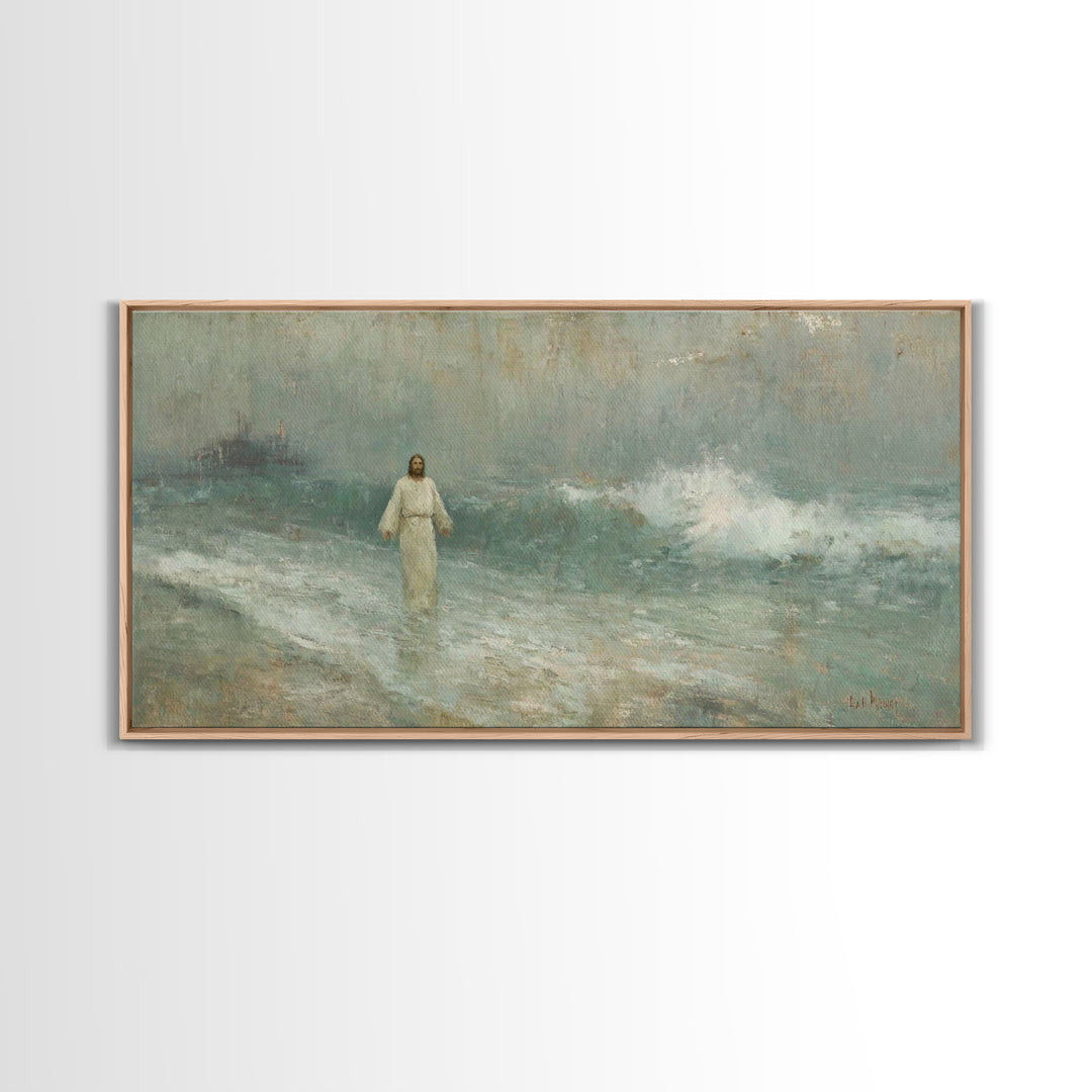 Risen Light – Framed Canvas Print – Christian Art Canvas – Jesus Painting – Christian Wall Art – Modern Christian Art – Christian Gift