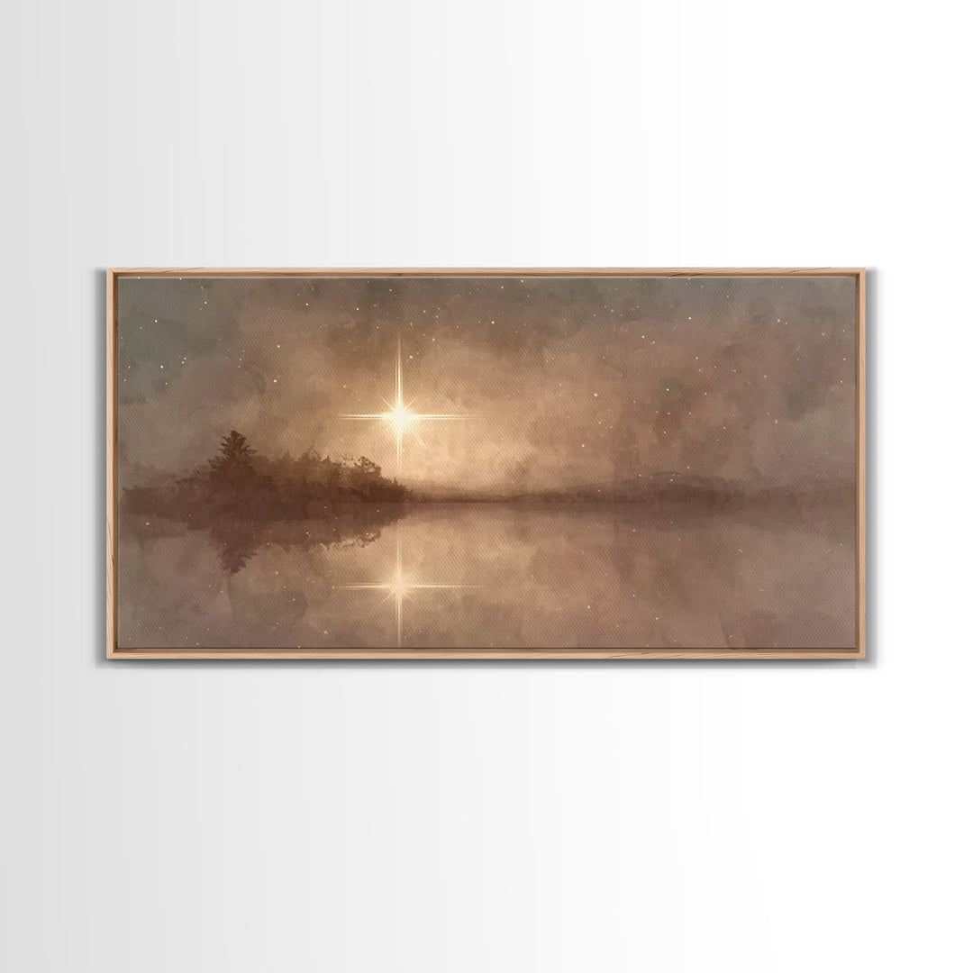 Celestial Promise, Framed Canvas Print, Christian Art Canvas, Christian Wall Art, Christmas Art Prints, Jesus Painting, Christian Decor
