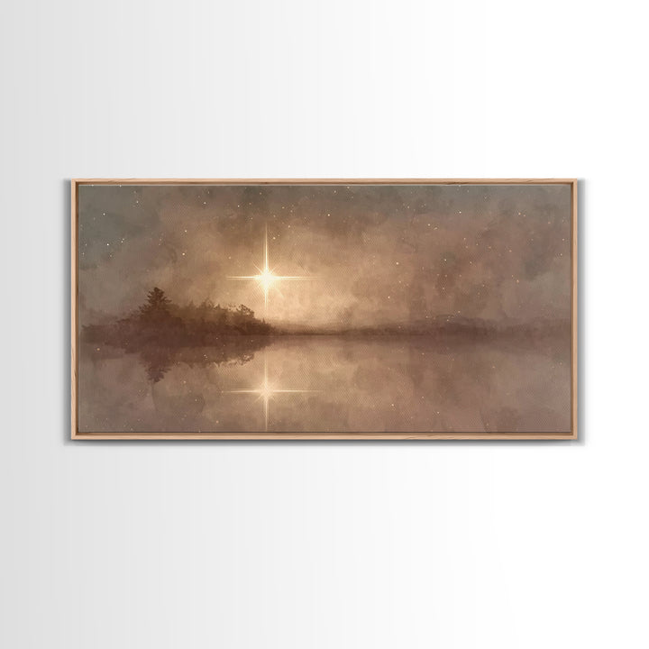 Celestial Promise, Framed Canvas Print, Christian Art Canvas, Christian Wall Art, Christmas Art Prints, Jesus Painting, Christian Decor