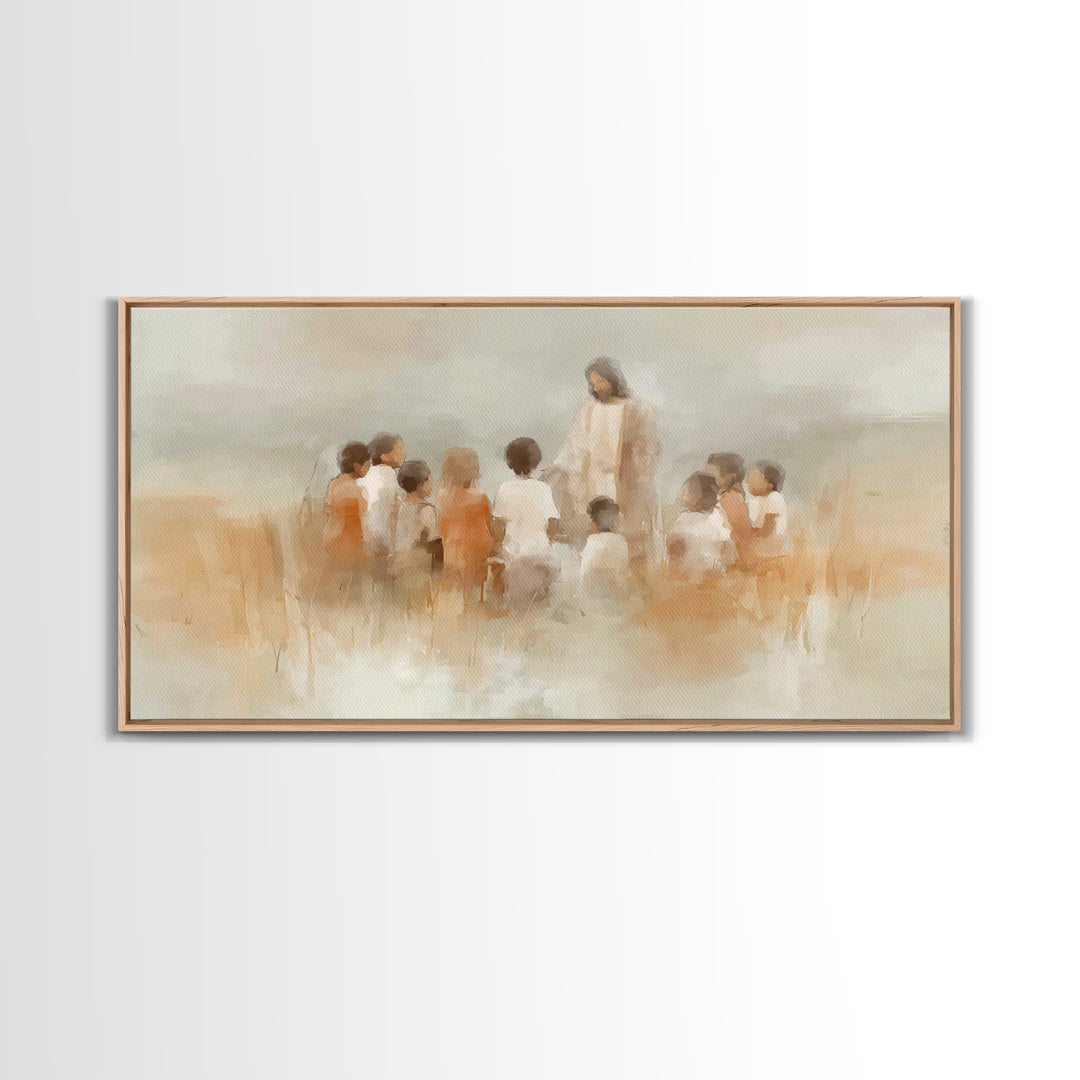 Meadow Of Hope, Framed Canvas Print, Christian Art Print, Christian Wall Art, Jesus Painting, Christmas Wall Art, Christian Decor, Modern C