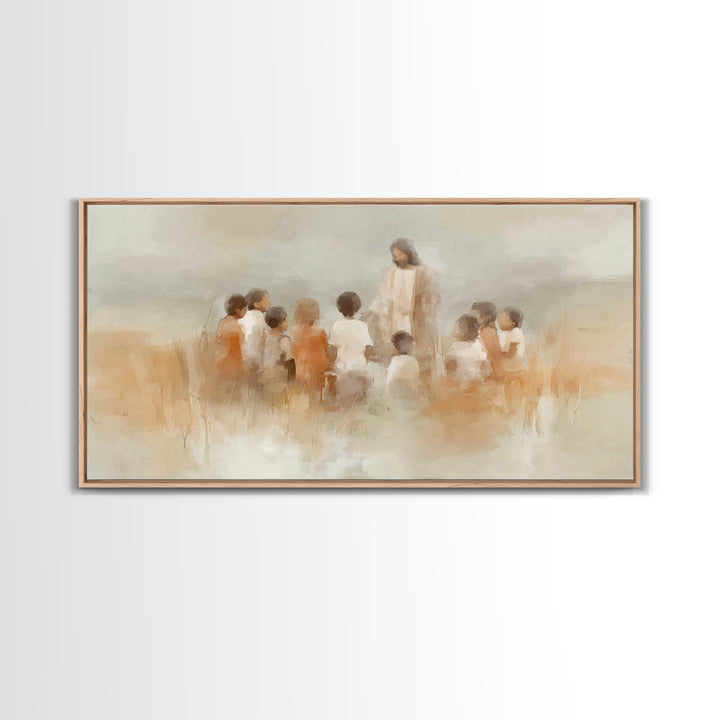Meadow Of Hope, Framed Canvas Print, Christian Art Print, Christian Wall Art, Jesus Painting, Christmas Wall Art, Christian Decor, Modern C