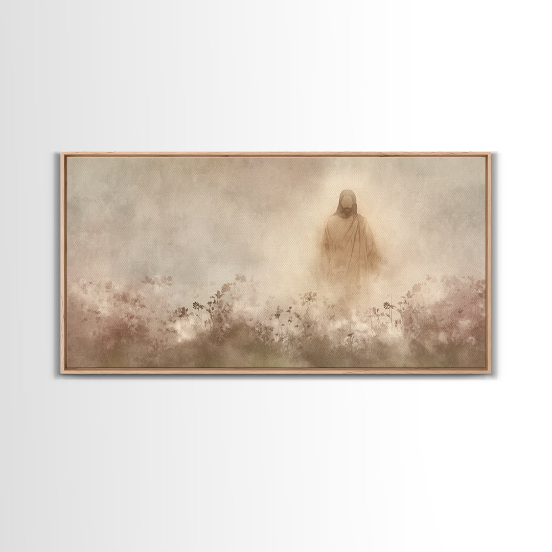 Eternal Bloom Grace | Framed Canvas Print | Christian Art Canvas | Christian Paintings | Jesus Painting | Christian Christmas Art | Christi