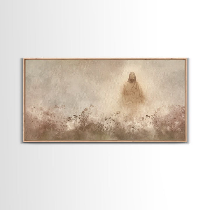 Eternal Bloom Grace | Framed Canvas Print | Christian Art Canvas | Christian Paintings | Jesus Painting | Christian Christmas Art | Christi